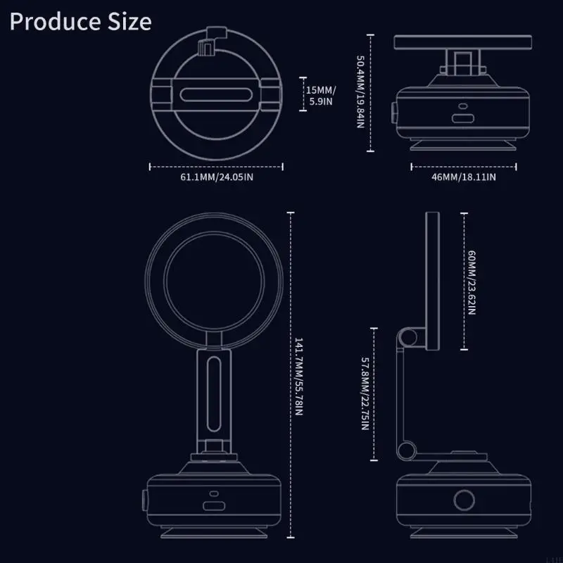 L41E Car Phone Rack Electric Vacuum Attachment 360 Degree Rotation & Powerful Magnets - view 6