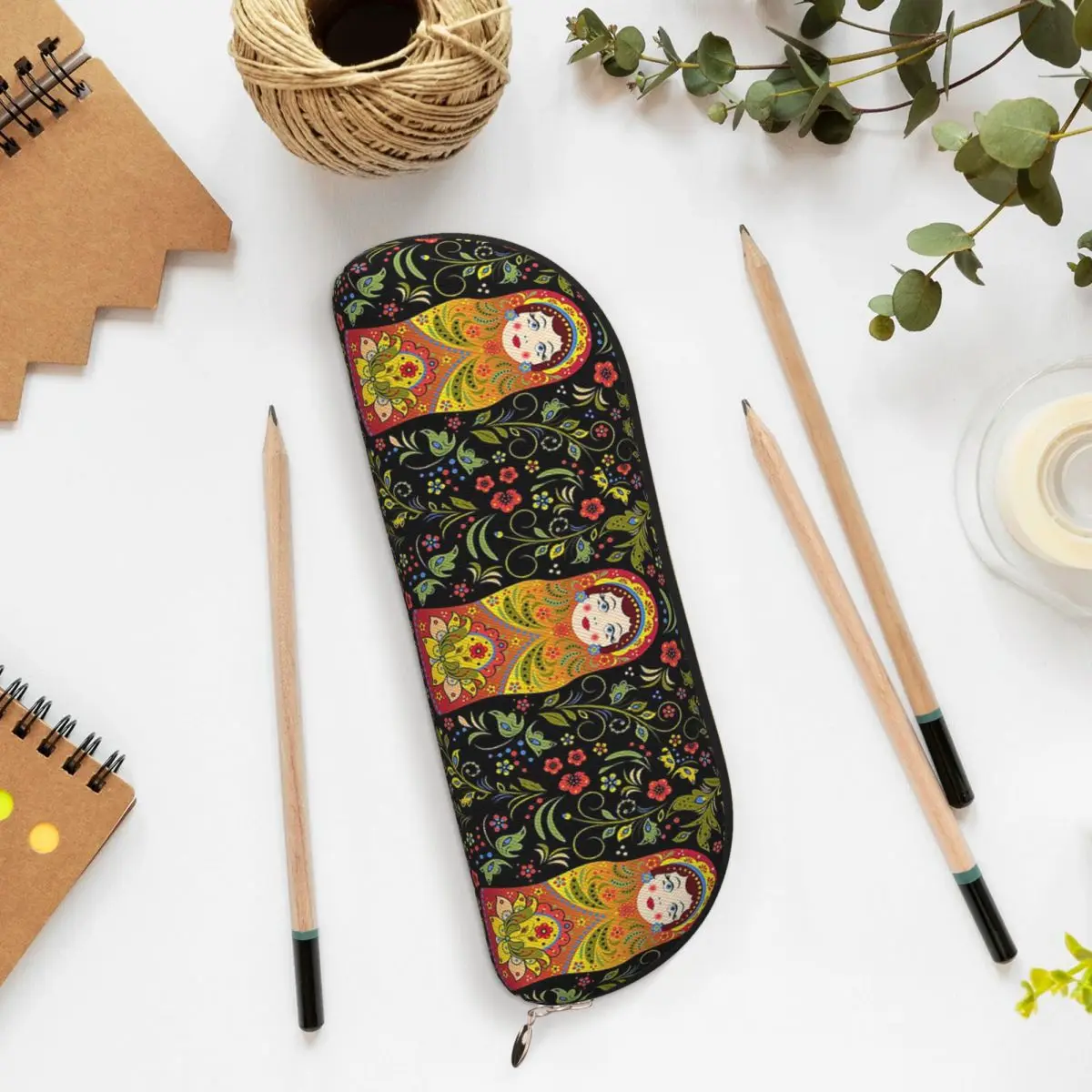 

Russian Doll Matryoshka Pencil Cases Pen Holder Storage Stationery Supplies Large Storage Pen Box Pencil Bag for Students School