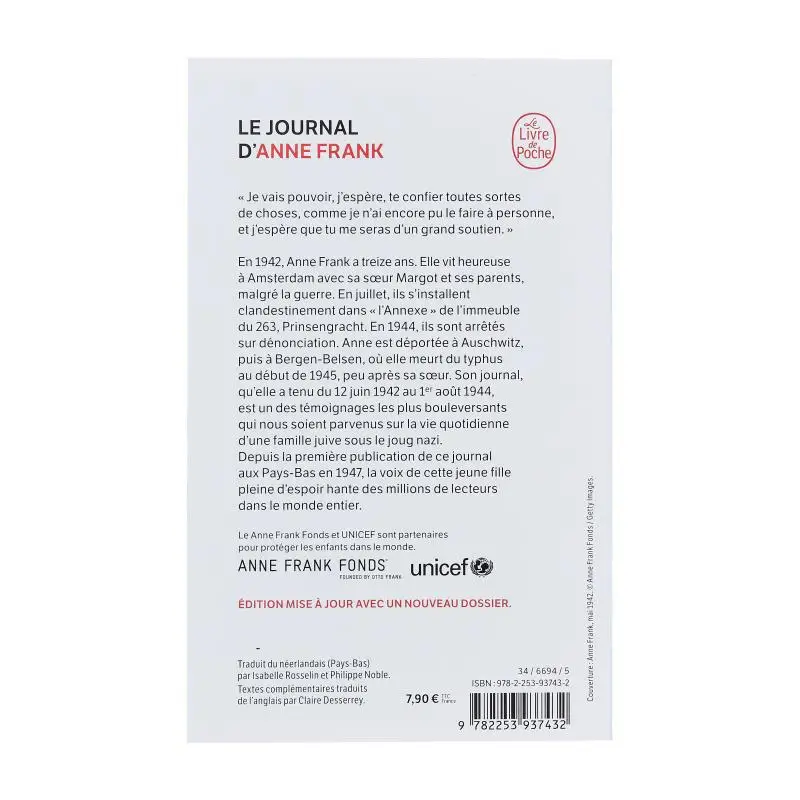 صحيفة دان فرانك الطبعة الجديدة آن فرانك لو ليفري دي بوش 9782253937432 كتاب #2