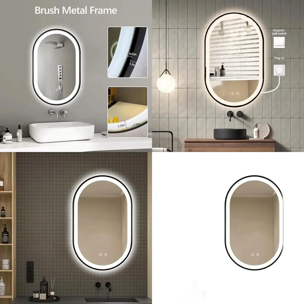 

32x20 Inch Oval LED Vanity Mirror with Front and Back Lighting, Anti-Fog and Shatter-Proof, Suitable for Bathroom Use