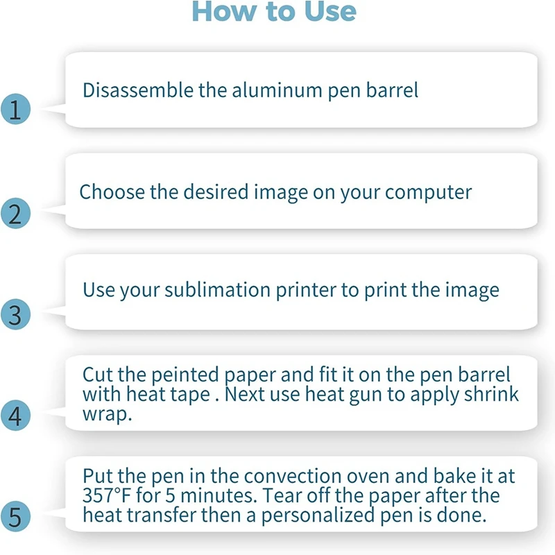 Sublimation stifte Rohlinge 2 Stück Wärme übertragungs kugelschreiber DIY Wärme übertragungs stift mit 12 Stück Schrumpf folien