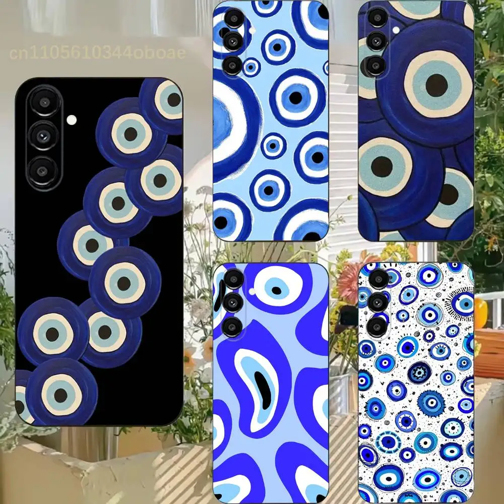 

Lucky Eye Blue Evil Eye Phone Case For Samsung S25,24,21,22,23,20,S30,Ultra,Plus,Fe,Lite,Note,5G Black Soft