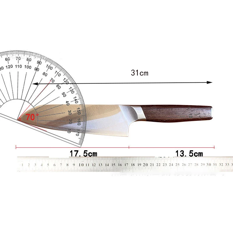 7 Inch Santoku Knife Wenge Handle L2 Powder Steel Blade Sharp Chefs Cleaver Slicing Kitchen Knives For Cutting Vegetables Meat