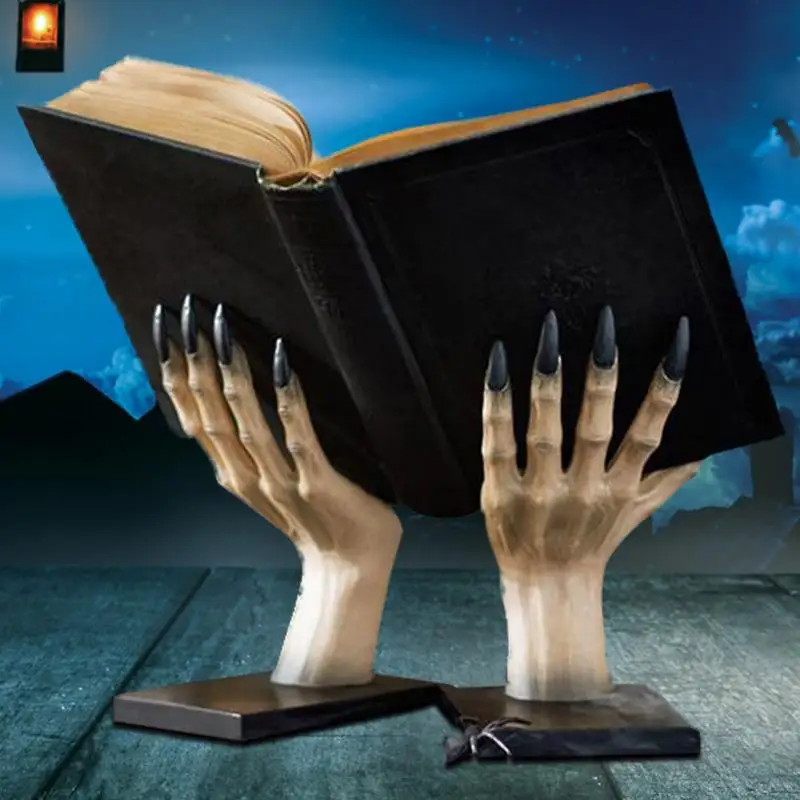 Imagem -04 - Witchy Hand Resin Book Stand Scary Hand Bookends Anti-slip Estante Rolha Suporte Gótico Home Decor para o Quarto de Halloween