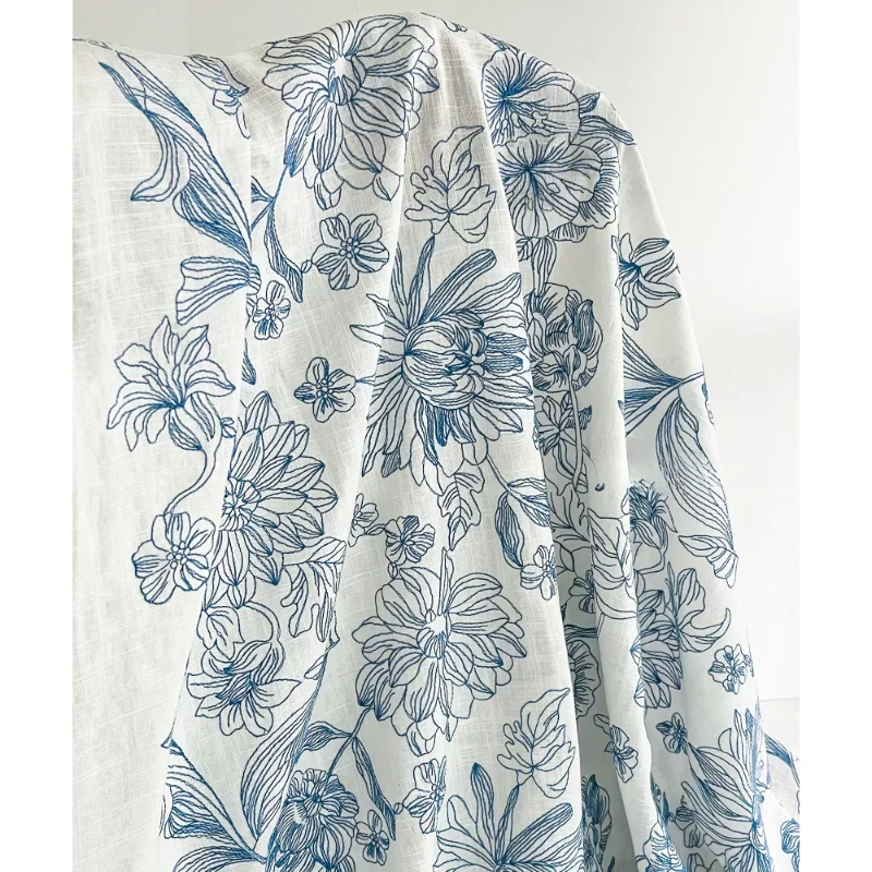 

Сине-белые фарфоровые жаккардовые ретро-занавески с вышивкой, скатерти, платья, одежда, дизайнерские рубашки в китайском стиле, ткани