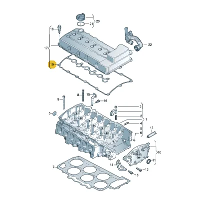 Engine Rocker Cam Cover Cylinder Head Cover Gasket For Audi Q7 VW Phaeton Touareg Passat CC EOS Superb 3.6 03H103483C 03H103483E