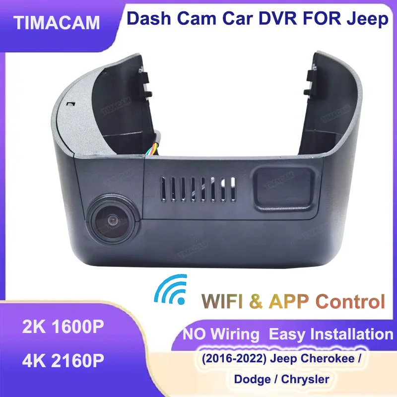 

TIMACAM 4K 2160P Dash Cam 2K Wifi Car Dvr Rear Camera For Jeep Cherokee for Dodge for Chrysler 2013-2022 DashCam Video Recorder