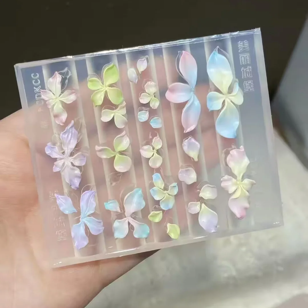 1pc Magnolia Flower Snake Rose Flower 3D Acrylic Nail Mold Nail Art Decorations Silicone Stamping Plates  Nail Accessories view 4