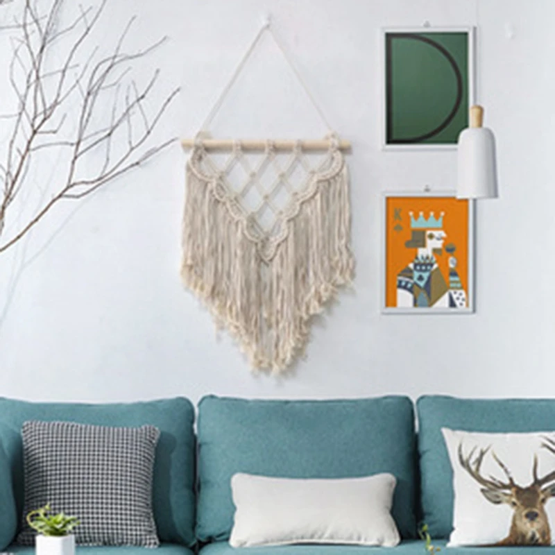 【FLASH-SALE!】Boho Decor Macrame Wall Hanging Tapestry Cotton Rope Woven Handmade Tapestry Bedroom Decoration