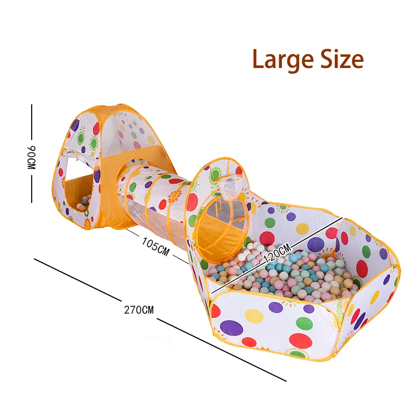 3In1 2,7 M Kinder Ball Pool mit Korb Tragbare Baby Pit Krabbeln Tunnel Ballon Laufstall Zelt Kind Indoor Outdoor garten Spielzeug Geschenk