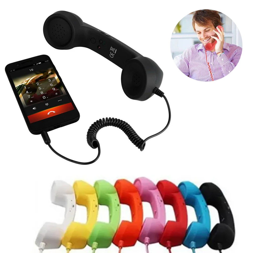 3.5mm Universal Phone Telephone Pad Radiation-proof Receivers Cellphone Handset Headphone MIC Microphone Handset Fancy As Gift