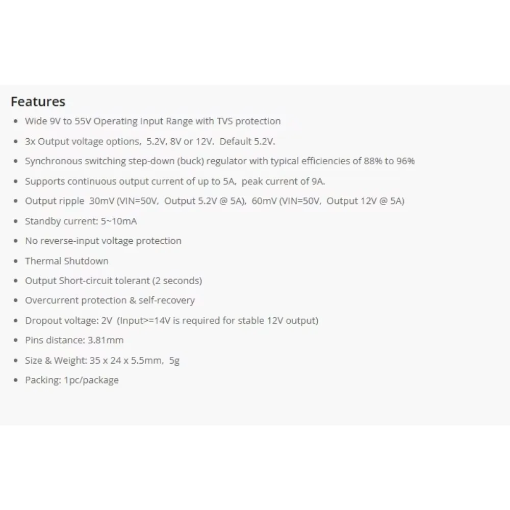 MATEK BEC12S-PRO 9-55 فولت إلى 5 فولت/8 فولت/12 فولت-5A منظم الجهد BEC وحدة الطاقة حماية التيار الزائد الاسترداد الذاتي لطائرة RC FPV بدون طيار #5