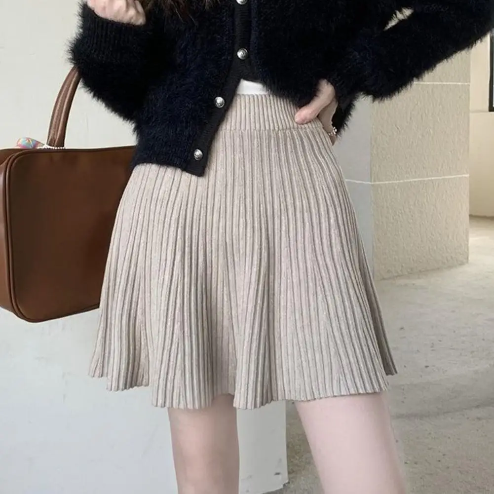 

A-line Skirt Stylish High Waist Skater Skirt with Hem Design for Women A-line Mini Skirt for Autumn Winter Wear Fashionable