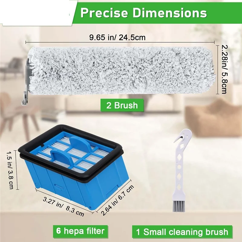 Brush Roller And Filter Replacement Compatible For Bissell 3882 3883 3967F 3970F Crosswave Omniforce Wet Dry Vacuum A62X