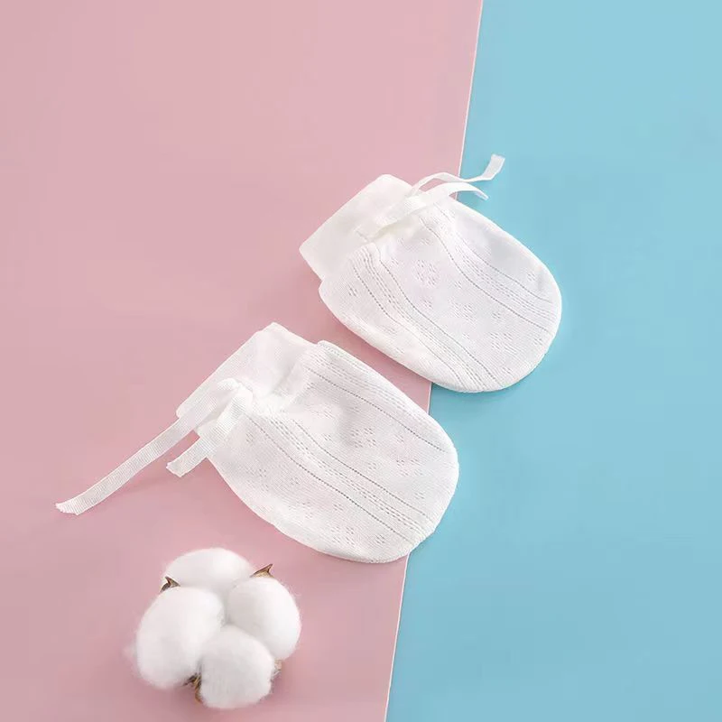 قفازات أطفال رقيقة جيدة التهوية لحديثي الولادة ، قفازات مضادة للاصطياد ، قفاز يد لحماية الوجه ، إكسسوارات للرضع ، 0-12 شهرًا ، زوج واحد