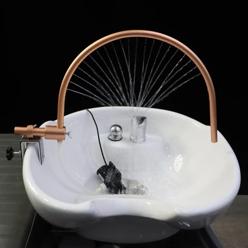 Cabezal de salón, Spa, marco de terapia de agua con bomba, tazón de champú, equipo de cama de ducha en cascada, sistema de circulación de agua