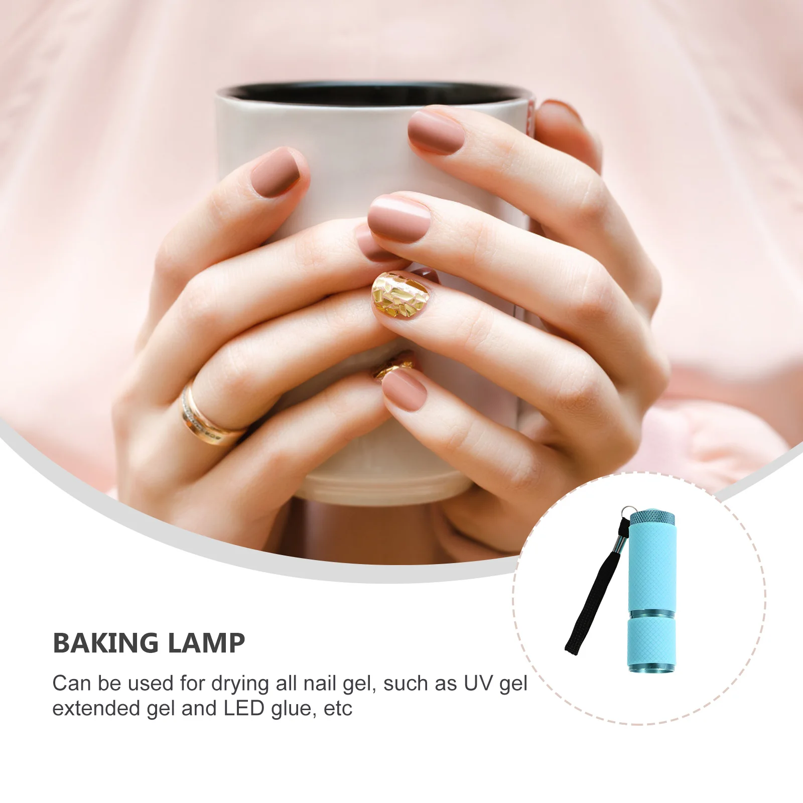 1 قطعة مصباح مسمار صغير مصباح يدوي نمط LED مجفف لملحقات هلام مسمار الفن استوديو جهاز مانيكير محمول