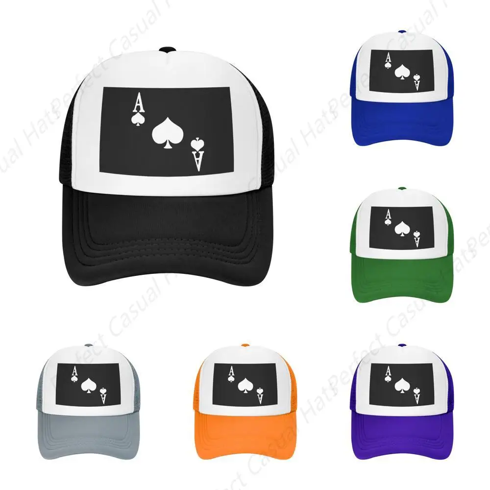 

Hot-Selling Ace Of Spades Poker Hat Adult Casual Baseball Cap Mesh Trucker Hat Adjustable Sun Protection Snapback Hat Unisex