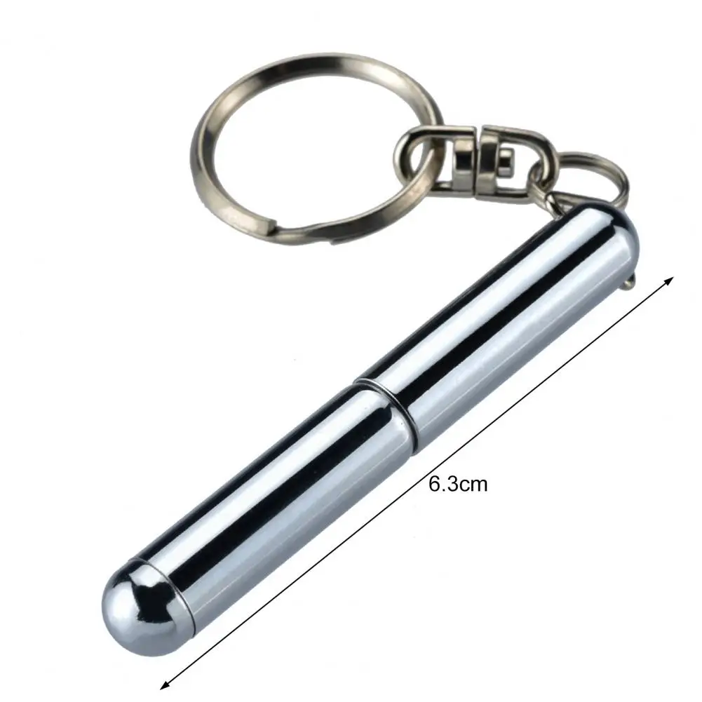 Retractable Pen Metal Key Ring Portable Stainless Steel Keychain Mini Telescoping Signature Ballpoint Pen School Office Supplies