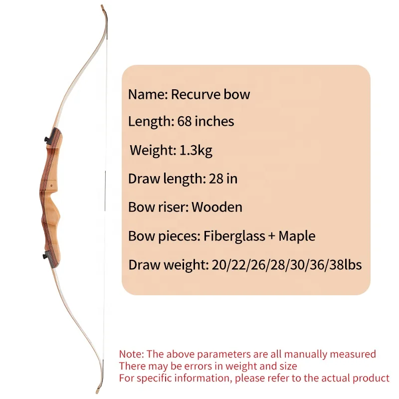 Takedown Recurve Bow And Arrow Set 18 - 38 Lbs Wooden Riser Competition Archer Beginner Practice Archery Hunting Equipment