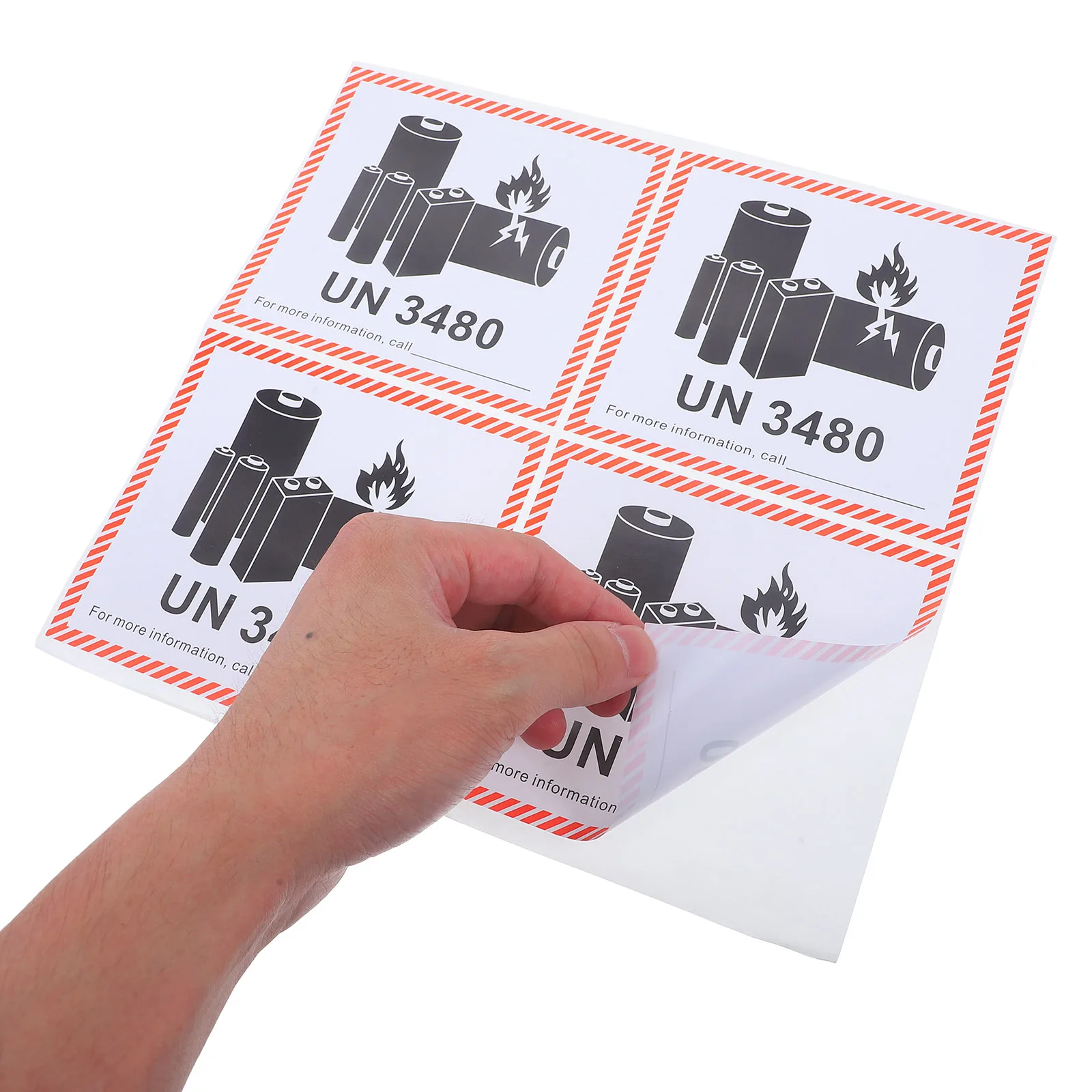

Fireproof Labels Safety Warning Stickers Copper Plate Adhesive Shipping Tags For Lithium Ion Caution Fire Safety