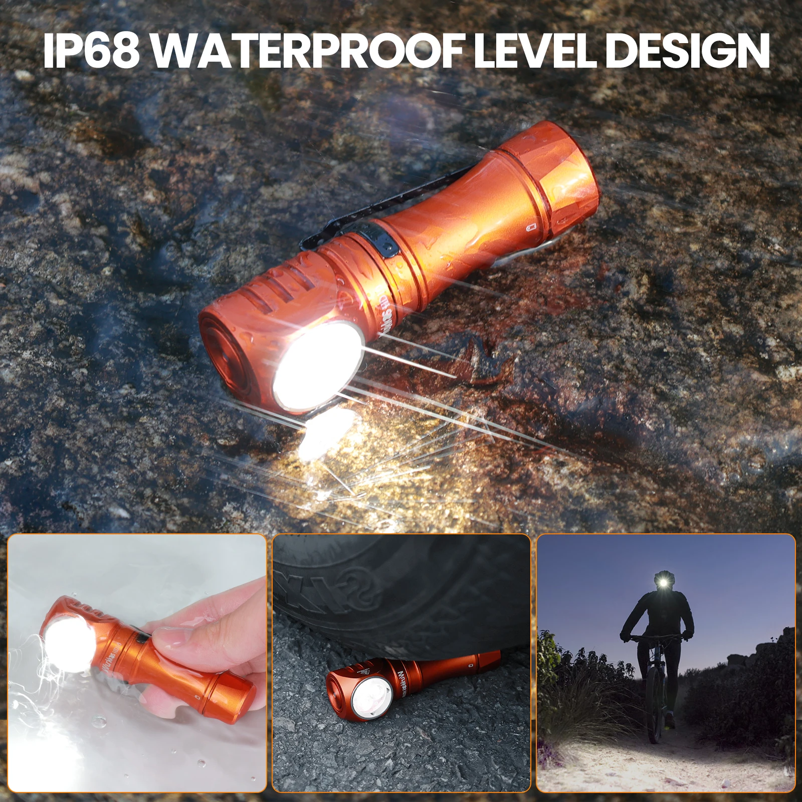 Wurkkos HD10 كشافات صغيرة 1200LM قابلة للشحن LED الشعلة 14500 EDC مصباح IP68 مقاوم للماء المشي لمسافات طويلة تشغيل مصباح الصيد Anduril 2.0