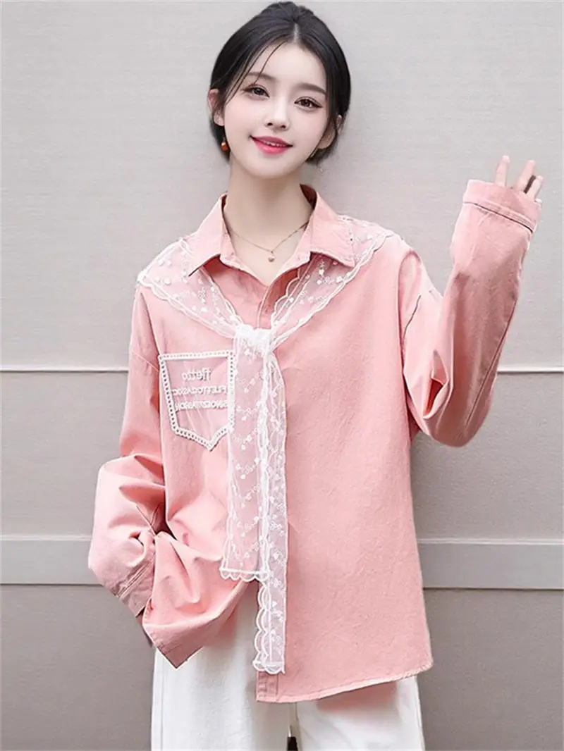 

Весна 2025: женская модная кружевная шаль и многослойная рубашка с длинными рукавами | Легкий верх из двух частей, элегантная куртка G436