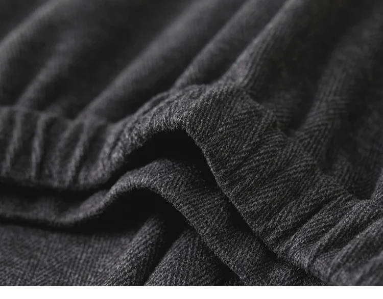 SENTUBILA Lässige gerade Wollhose für Damen, dick, warm, hohe Taille, gestrickte Jogginghose, Winterhose 2024, Damenbekleidung 144K56338 – Detail 23