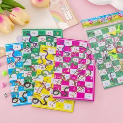 10Sets Mini Children Snake Ladder Flight Chess Set Family Interactive Game Toys for Kids Birthday Party Favors Pinata Filler