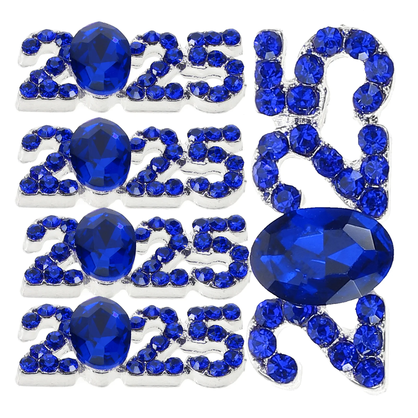 5 個合金ネイルチャームスパークリングラインストーン 2025 番号 DIY ネイルデコレーションマニキュアチャーム偽爪女性用