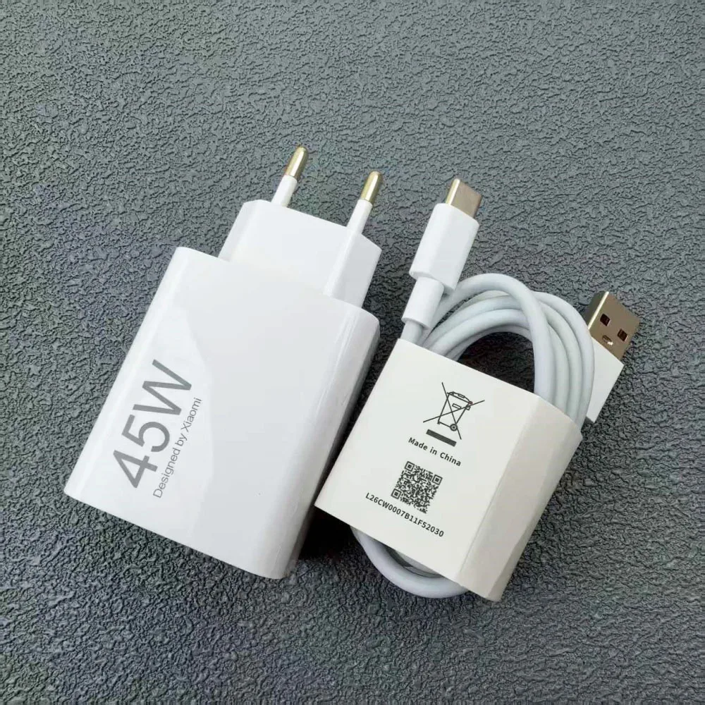 Xiaomi Redmi Note 14 15 Pro 45 واط مجموعة شاحن توربو الاتحاد الأوروبي محول شحن سريع 6A نوع C كابل ل Mi Pad 7 POCO X7 X6 M7 Pro X3 X4 X5