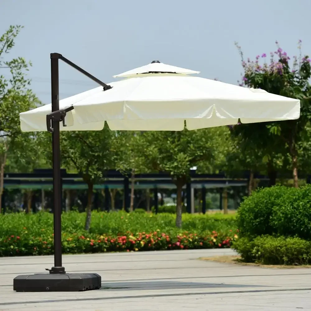 Outdoor Hanging Banana Umbrella Waterproof Cantilever Garden Beach Patio Sun Canvas Parasol Iron Restaurant Umbrella