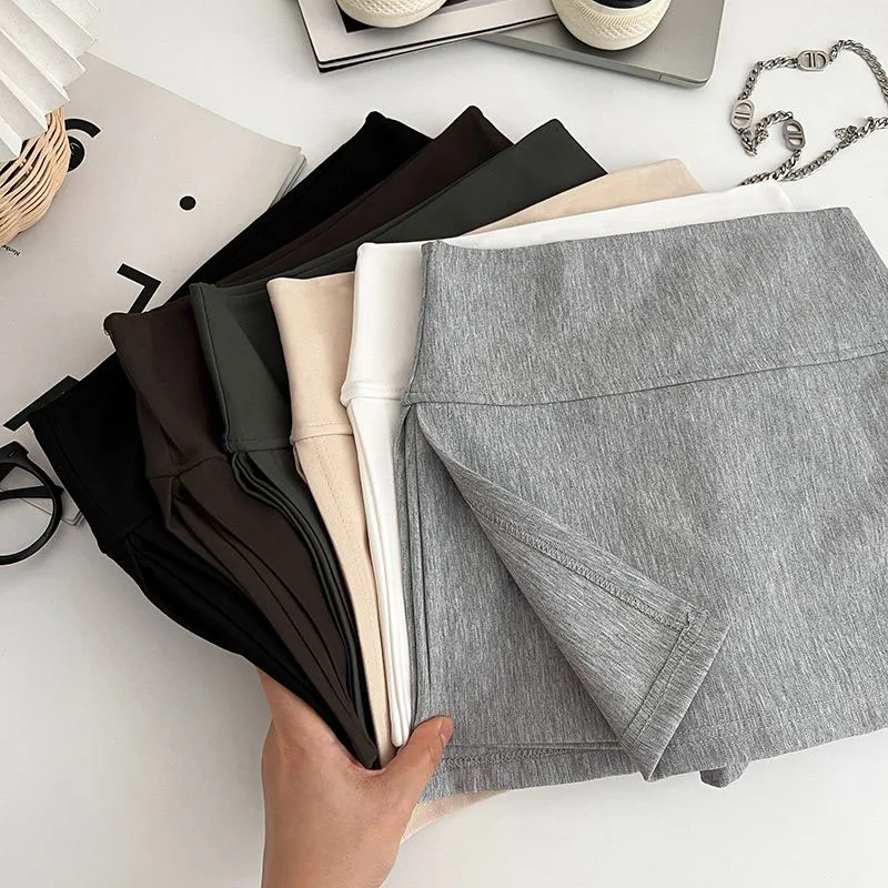 Xpqbb Summer High Waist Skirt Women Sexy Skinny Side Split Package Hip Skirts Woman Fashion Wild Anti-glare Shorts Mini Skirt