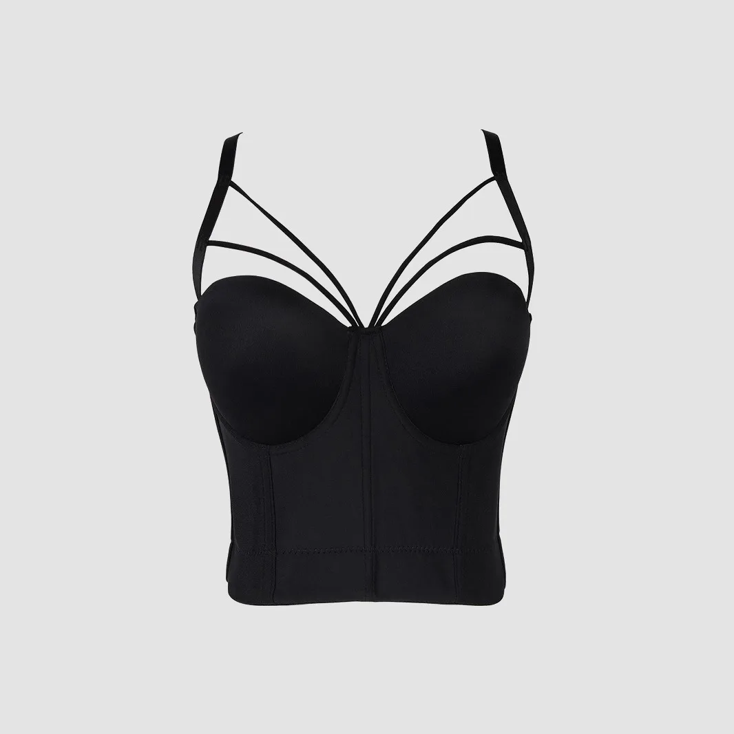 Backless Bra with Adjustable Steel Straps for Shaping The Chest, Showing A Back View and Suitable for Wearing Outside