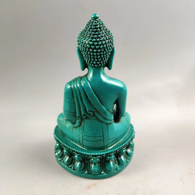 Antique Miscellaneous Antique Old Crafts Resin Craft Imitation Green Pine Amitabha Buddha Water Lilies Buddha Ornaments