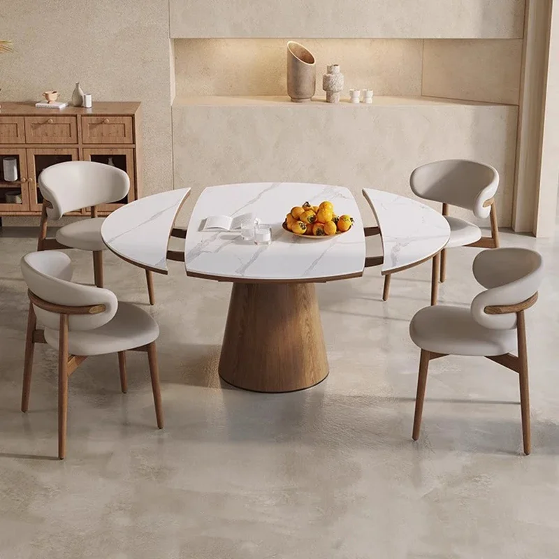 

Современный обеденный стол из цельного дерева, круглый складной длинный обеденный стол для квартиры, водонепроницаемый маслостойкий Mesas De Jantar, мебель для дома