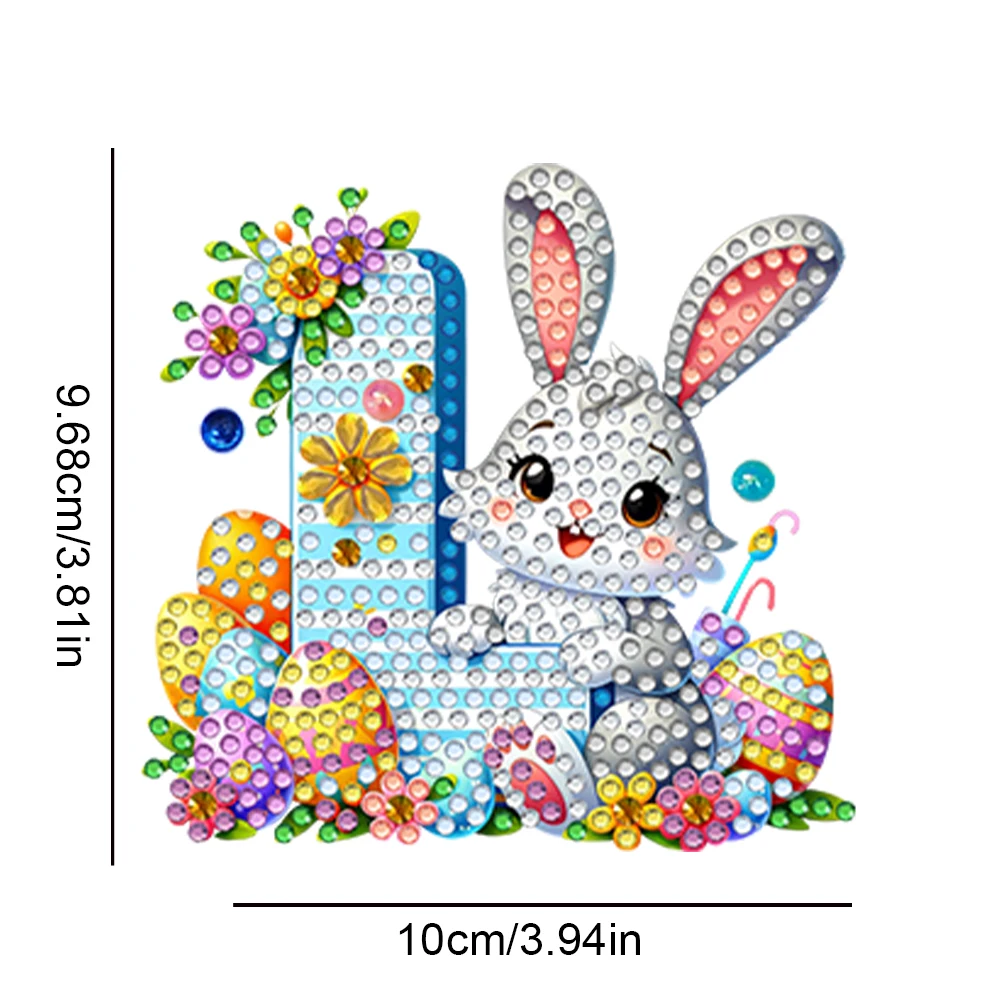PET両面特殊形状イースターアルファベットDIYダイヤモンドペインティングキーホルダー
