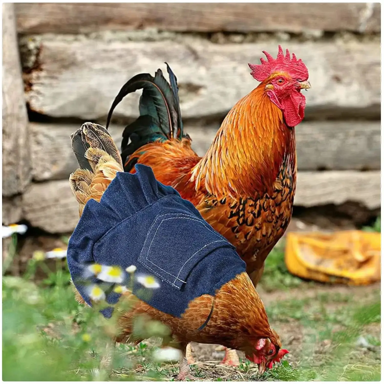 Nuevo asiento de pollo vaquero de doble capa para exteriores, delantal para pollo, fijador de plumas, Protector de espalda para aves de corral, suministros para mascotas pequeñas
