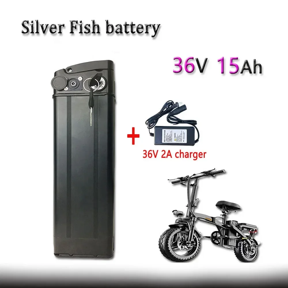 

36V 15Ah For Silver Fish Ebike 500W 750W 1000W 42V 15AH BMS 18650 Lithium Battery Pack With charger