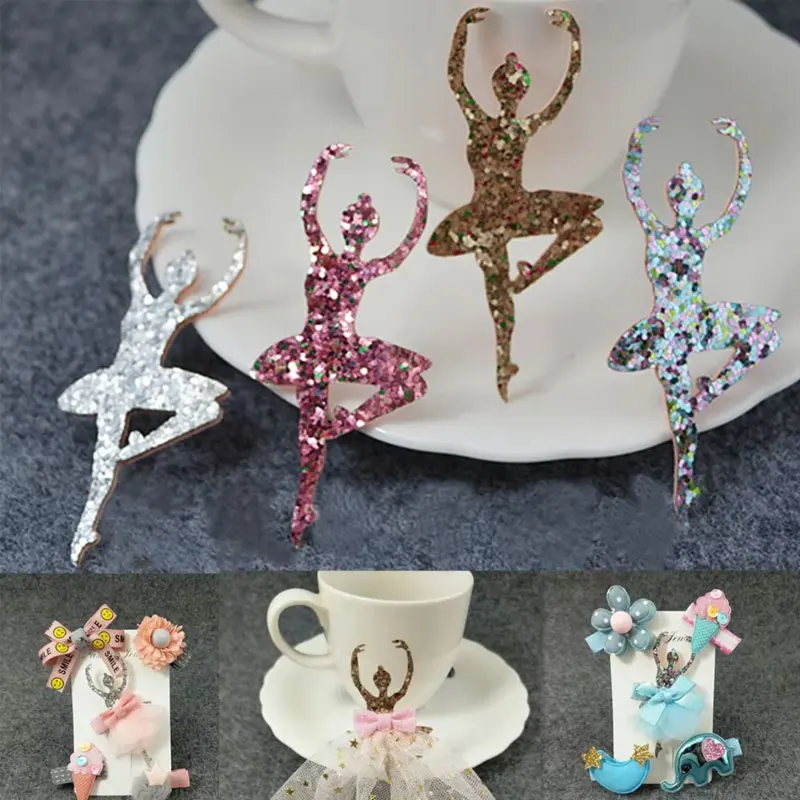 

20pcs/lot 3.5x7.5cm ballet girls Appliques For children hair accessories and DIY Kid patches