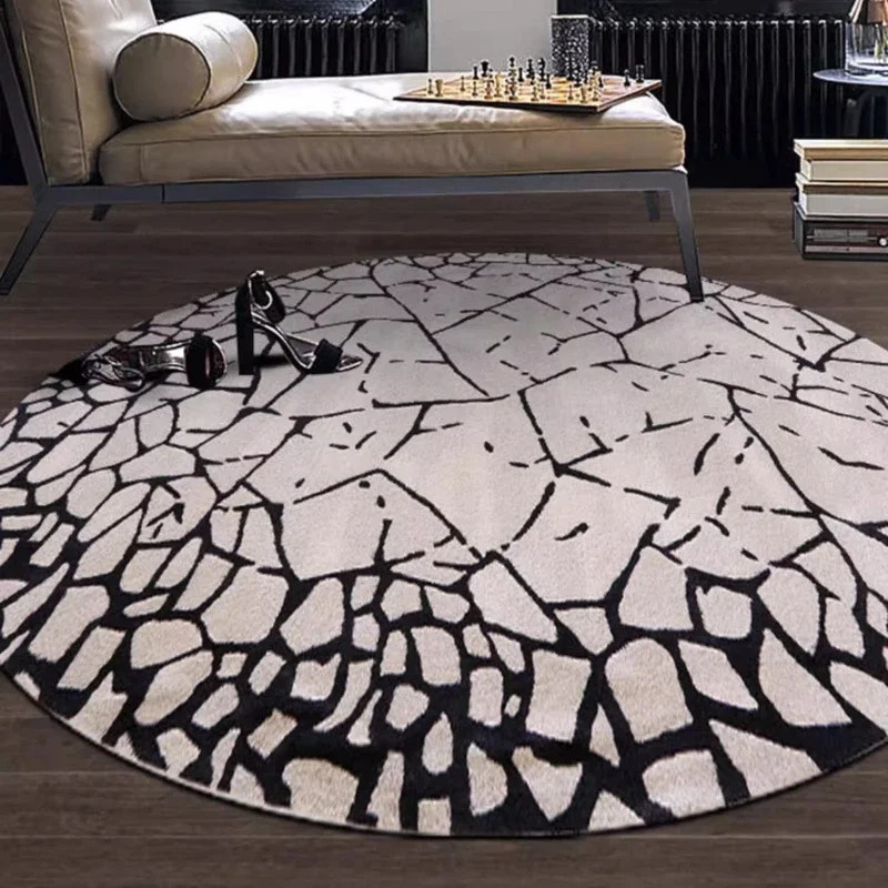 Modern Style Carpets for Living Room Thick Washable Cloakroom Rug Fluffy Soft Study Floor Mat Luxury Bedroom Decor Round Carpet