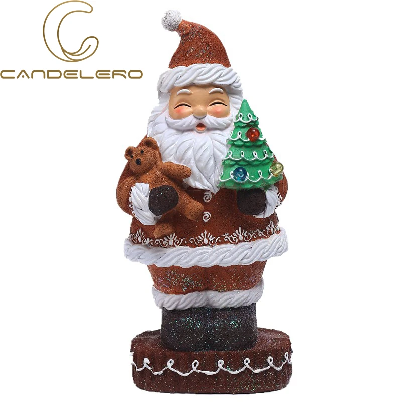 

Christmas Statue Santa Claus Resin Christmas Sculptures For Living Room Ornaments For Home Office Desk Decoration Gingerbread