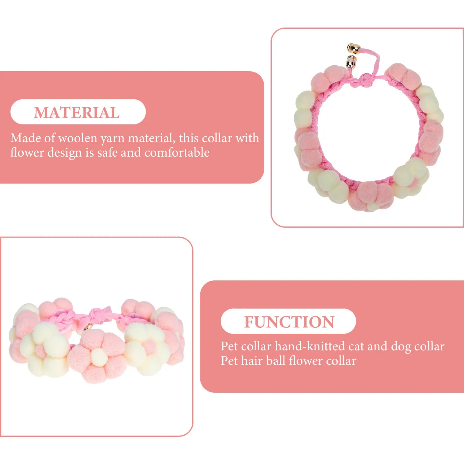 

Pet Collar H knitted Flower designed Dog Cat Necklace for Party Photo Prop Festival Decorations Stylish Creative Durable Safe