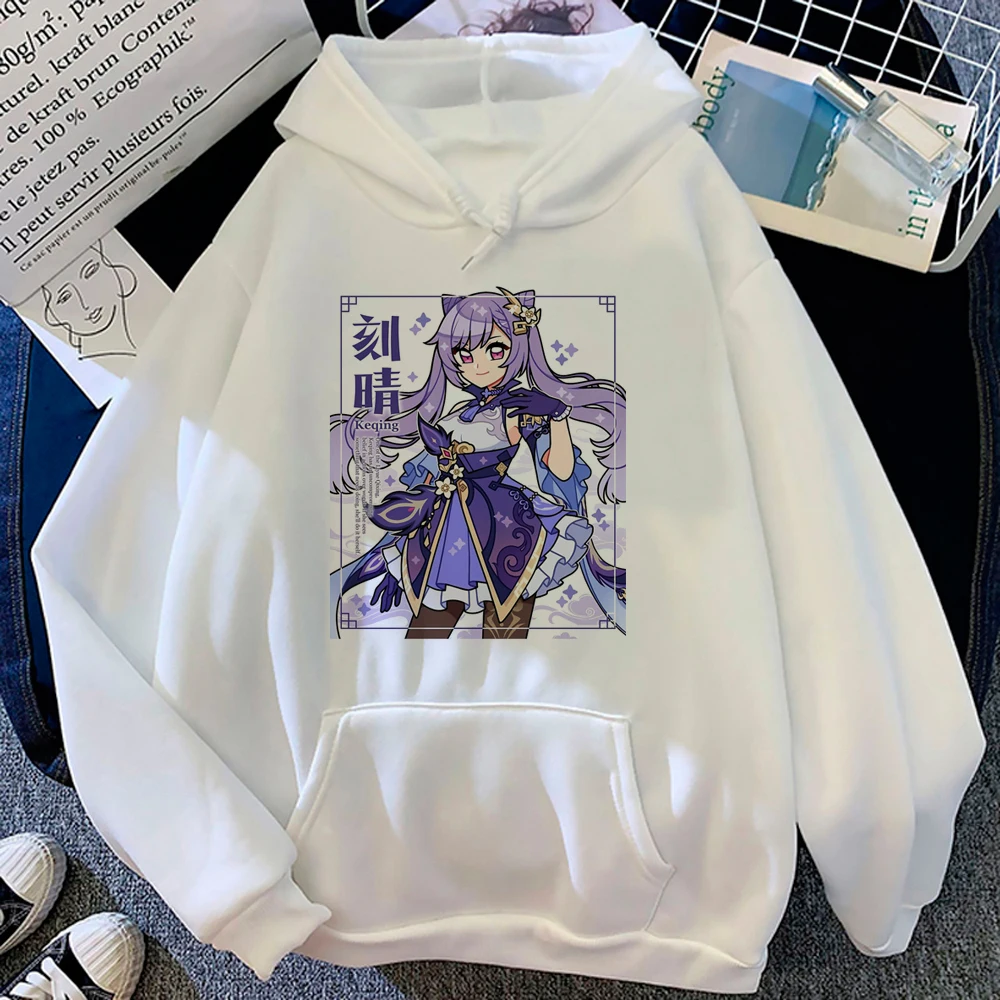 Hoodies Genshin Impact para mulheres, estilo coreano, agasalho anime, moletons femininos, vintage puxa