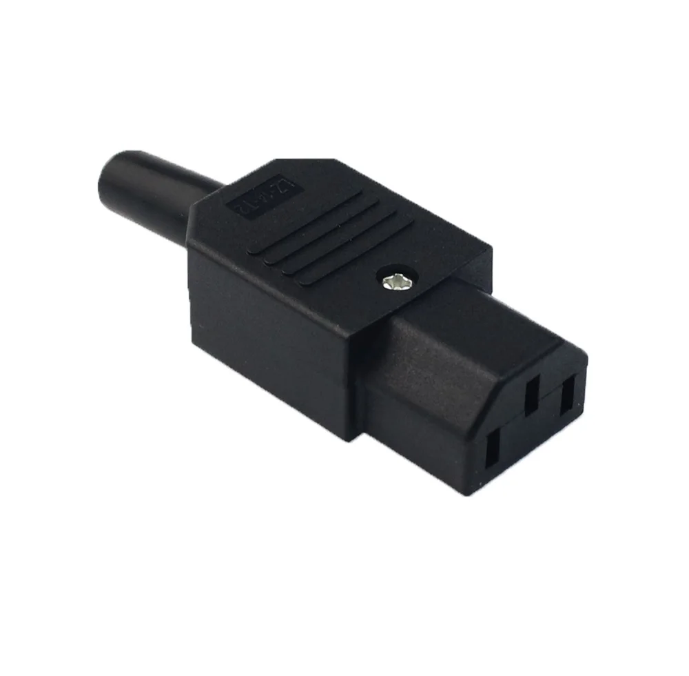 Black IEC 320 C13 Female Plug Rewirable Power Connector 3pin Socket 10A /250V