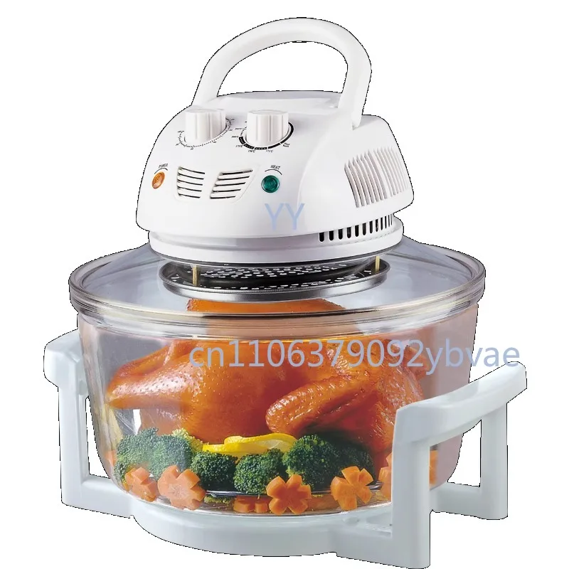 

Healthy Low Fat Turbo Convection Air Oven Glass Round Halogen Oven Glass Air Fryer