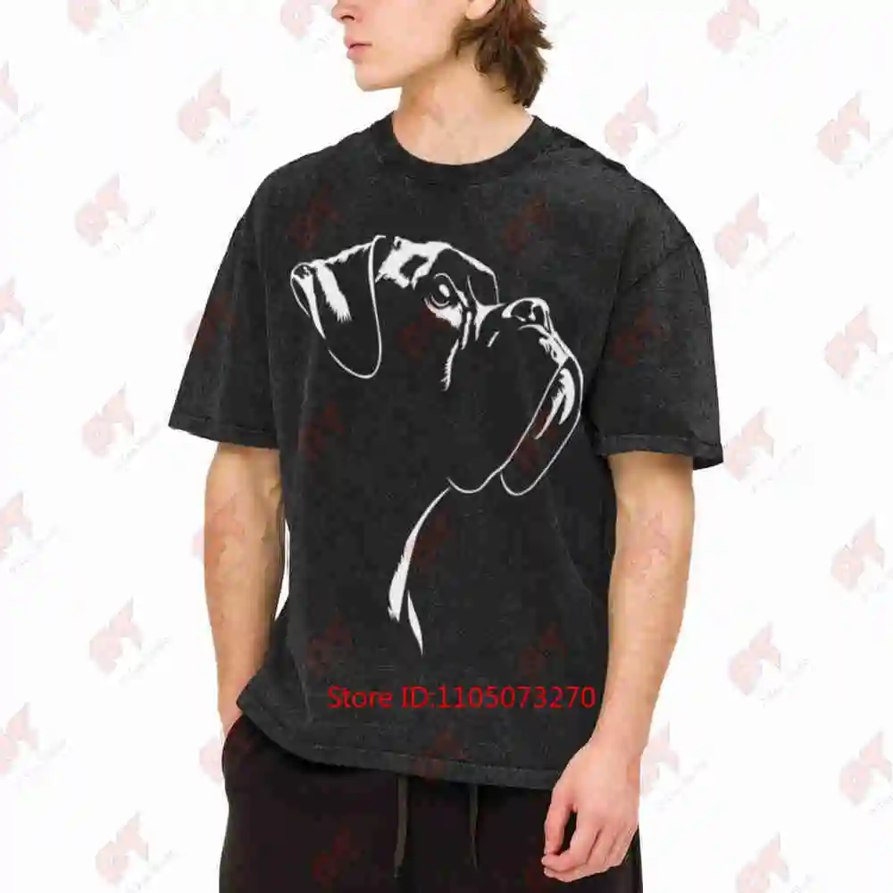 German Boxer Dog Heavyweight Breed Vintage Washed Tee Pure Cotton T-Shirt