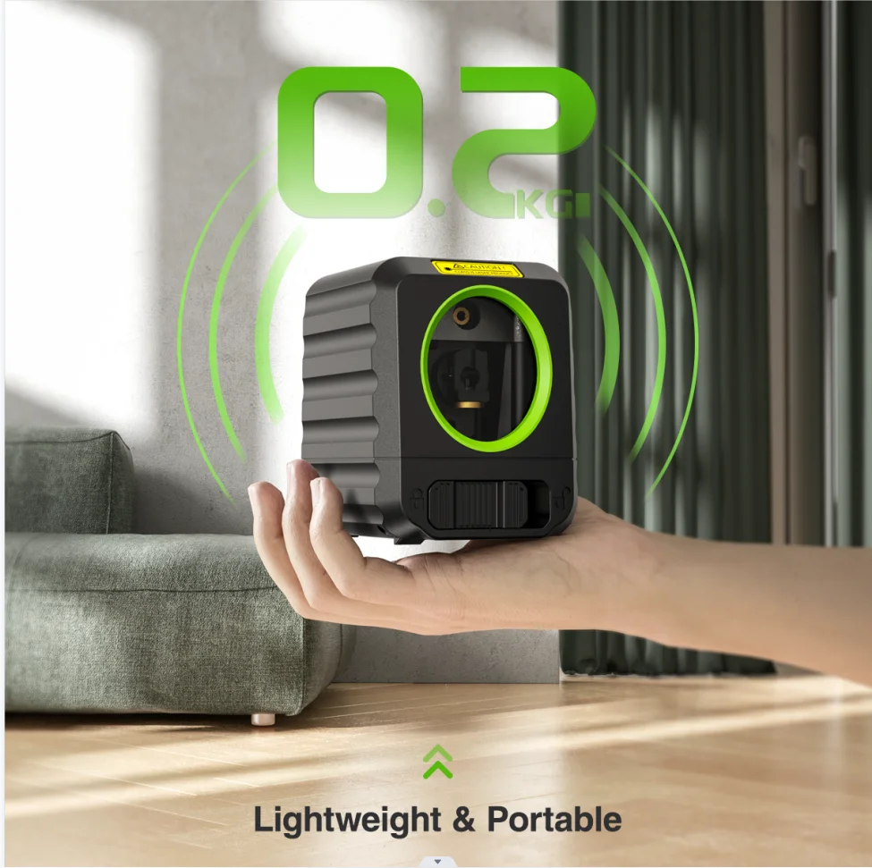 Imagem -04 - Huepar-nível Vertical e Horizontal de Raio Verde Laser B011g Linhas Auto-nivelamento Linha Cruzada Leve e Portátil