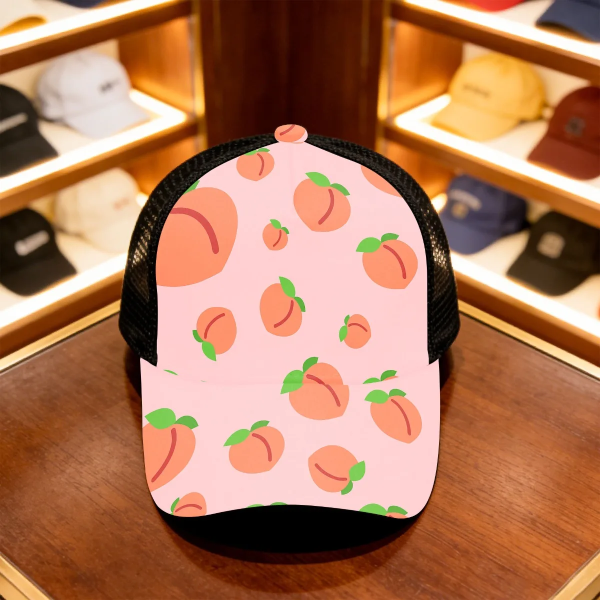1pc Peach Pattern Design Classic Baseball Cap Mesh Cap with Vibrant Design Versatile Perfect for All-Day Use Ideal for Weekend