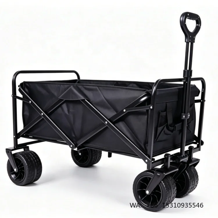 Large Capacity Outdoor Foldable Camping Trolley Cart With Table Folding Cart Camping Wagon Collapsible Cart Wagon